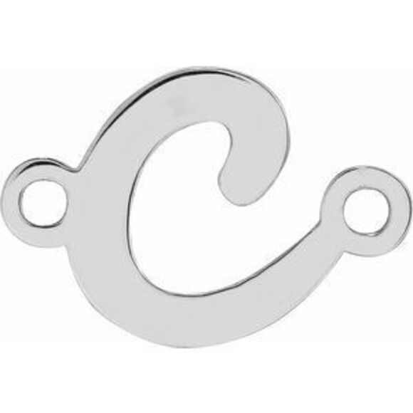 Kazi Luxury 14K White Script Initial C Link - Picture 3 of 5